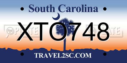 XTO748 South Carolina License Plate