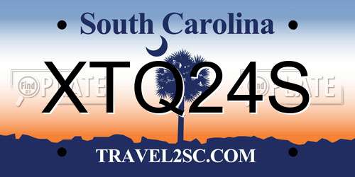 XTQ24S South Carolina License Plate