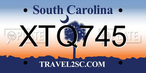 XTQ745 South Carolina License Plate