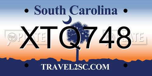 XTQ748 South Carolina License Plate