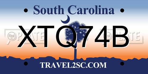 XTQ74B South Carolina License Plate