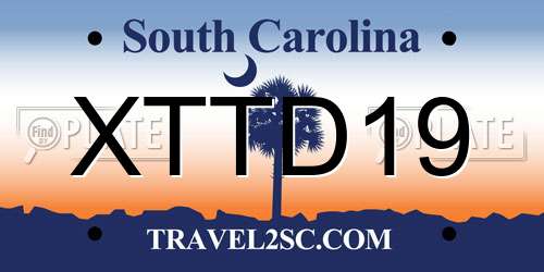 XTTD19 South Carolina License Plate