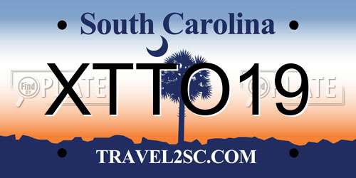 XTTO19 South Carolina License Plate