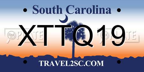 XTTQ19 South Carolina License Plate