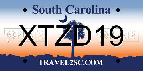 XTZD19 South Carolina License Plate