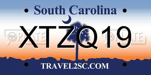 XTZQ19 South Carolina License Plate