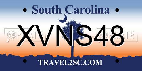 XVNS48 South Carolina License Plate