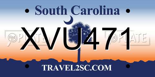 XVU471 South Carolina License Plate