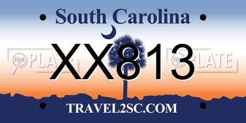 XX813 South Carolina License Plate