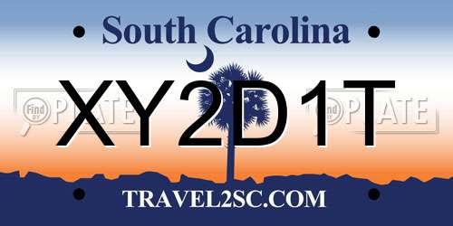 XY2D1T South Carolina License Plate