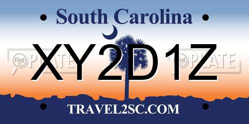 XY2D1Z South Carolina License Plate