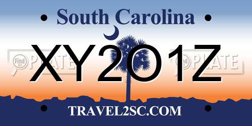 XY2O1Z South Carolina License Plate