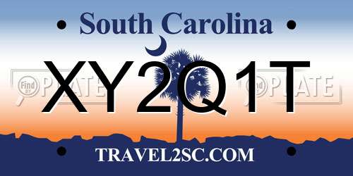 XY2Q1T South Carolina License Plate