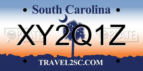 XY2Q1Z South Carolina License Plate