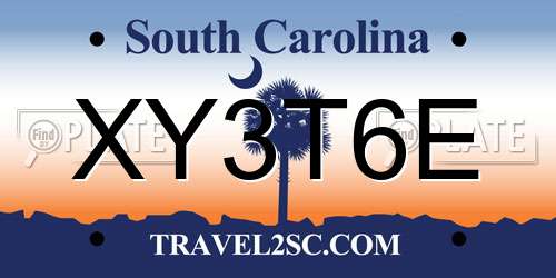 XY3T6E South Carolina License Plate