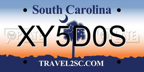 XY5D0S South Carolina License Plate