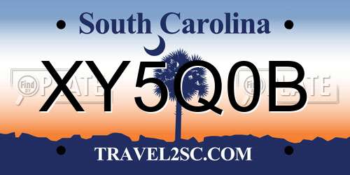 XY5Q0B South Carolina License Plate