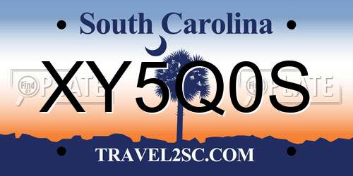 XY5Q0S South Carolina License Plate