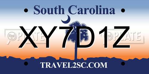 XY7D1Z South Carolina License Plate