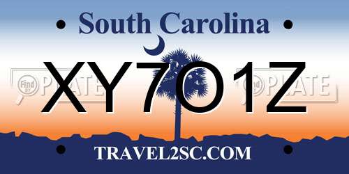 XY7O1Z South Carolina License Plate
