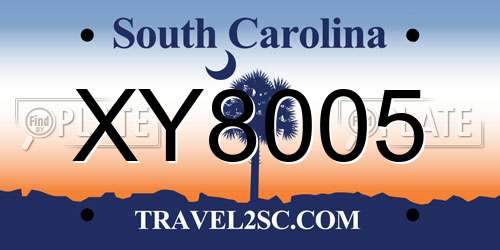 XY8005 South Carolina License Plate