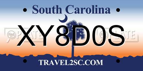 XY8D0S South Carolina License Plate