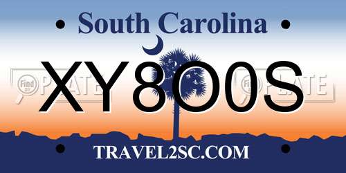 XY8O0S South Carolina License Plate