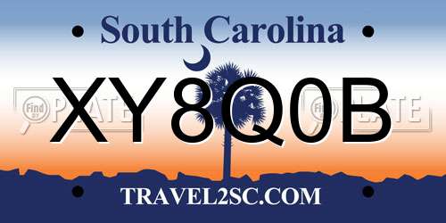 XY8Q0B South Carolina License Plate