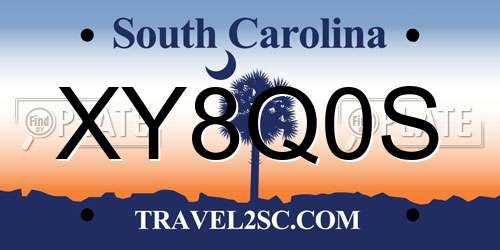 XY8Q0S South Carolina License Plate