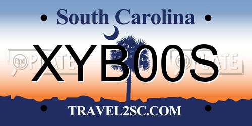 XYB00S South Carolina License Plate