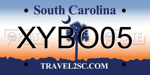 XYBO05 South Carolina License Plate