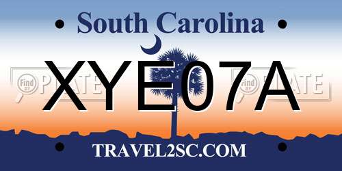 XYE07A South Carolina License Plate