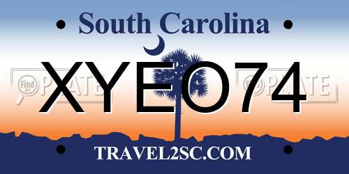 XYEO74 South Carolina License Plate
