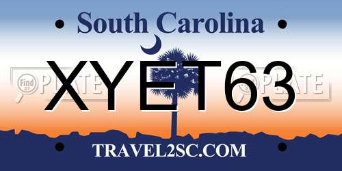 XYET63 South Carolina License Plate