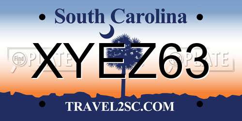 XYEZ63 South Carolina License Plate