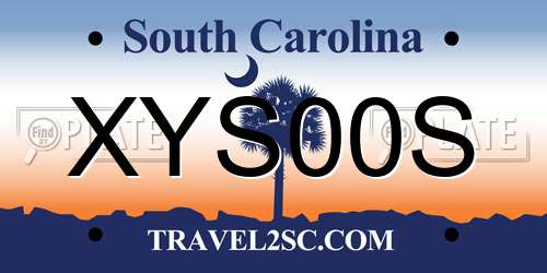 XYS00S South Carolina License Plate