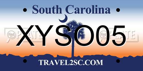 XYSO05 South Carolina License Plate