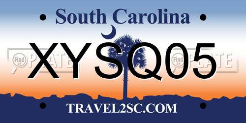 XYSQ05 South Carolina License Plate