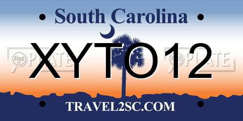 XYTO12 South Carolina License Plate