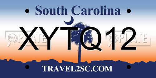 XYTQ12 South Carolina License Plate