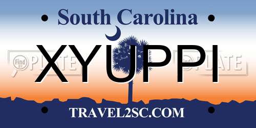 XYUPPI South Carolina License Plate