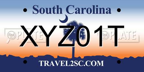XYZ01T South Carolina License Plate