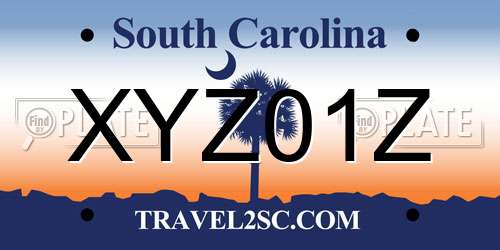 XYZ01Z South Carolina License Plate