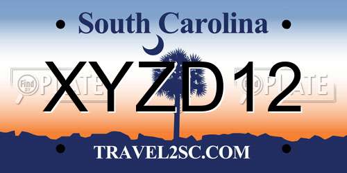 XYZD12 South Carolina License Plate