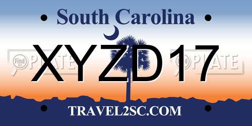 XYZD17 South Carolina License Plate