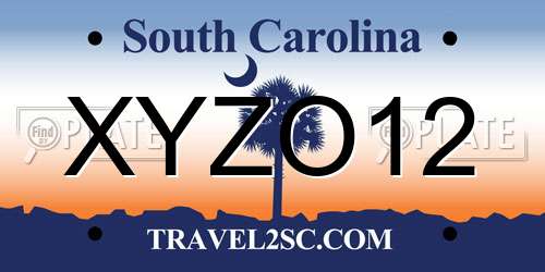 XYZO12 South Carolina License Plate