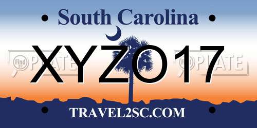 XYZO17 South Carolina License Plate
