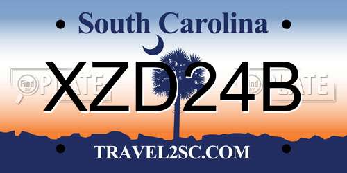 XZD24B South Carolina License Plate
