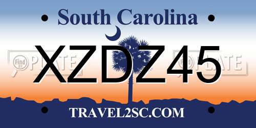 XZDZ45 South Carolina License Plate
