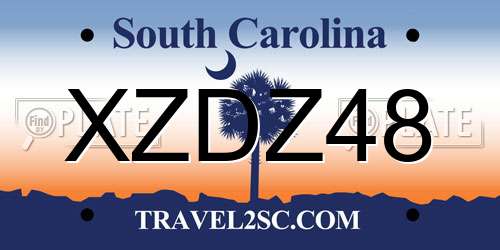 XZDZ48 South Carolina License Plate